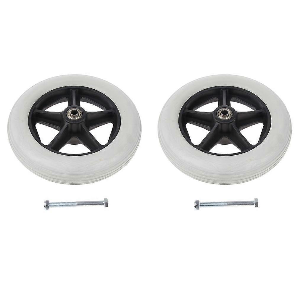 2 PC 8" Solid Tyre Front Caster Walking Aids Wheelchairs Replacement Wheels