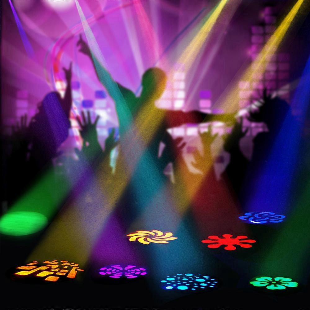 Lixada DMX-512 Mini Moving Head Light 8 Colors Changing LED Stage Light with Shapes Automatic Professional 9/11 Channel Party Disco Show 25W AC 100-2