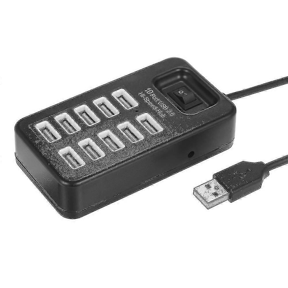 Puerto USB 2.0 Hi-speed Hub Negro
