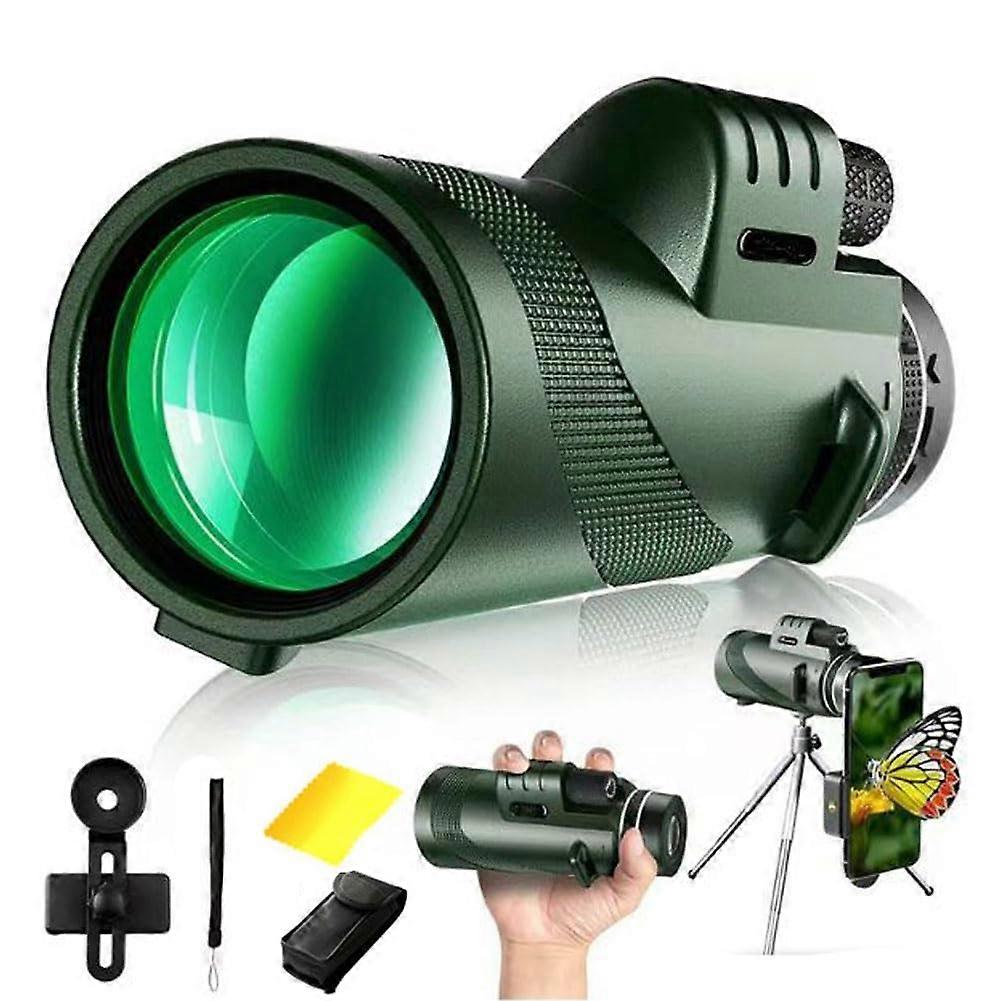 Monocular Telescope with Phone Mount,80x100 Monocular-Telescope High Powered for Smartphone