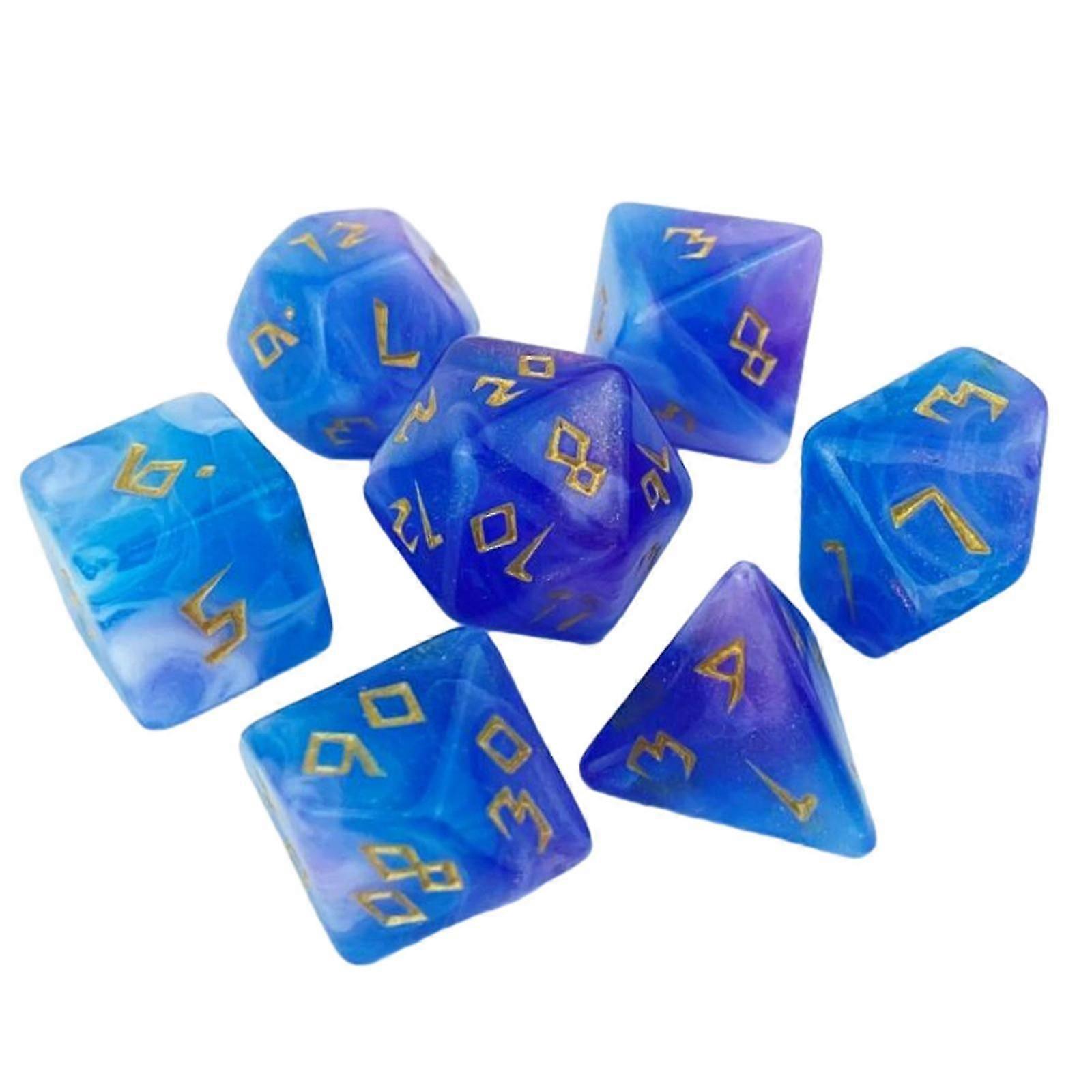 7 Pieces Multi Sided Game Dices, Polyhedral Dices Math Teaching Toys, Entertainment Toys Game Dices Set for Bar Party, KTV Card Game, Table Game