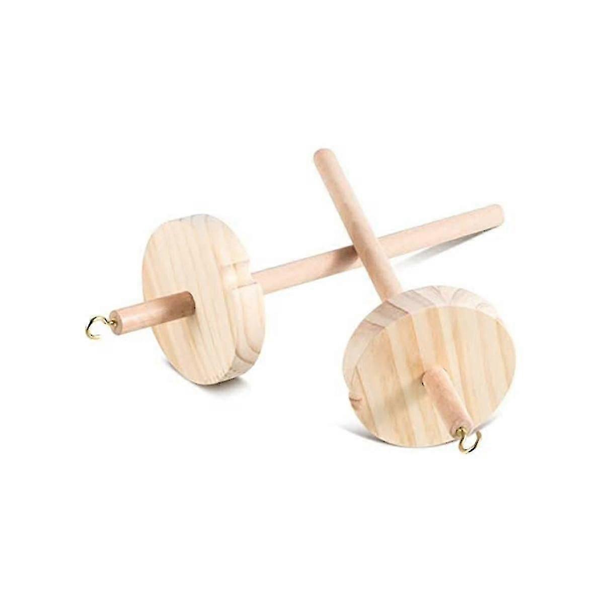 2pc Diy Drop Spindle Top Whorl Yarn Spinner Hand Wooden Spinning Wheel For Yarn Making Yarn Spindle
