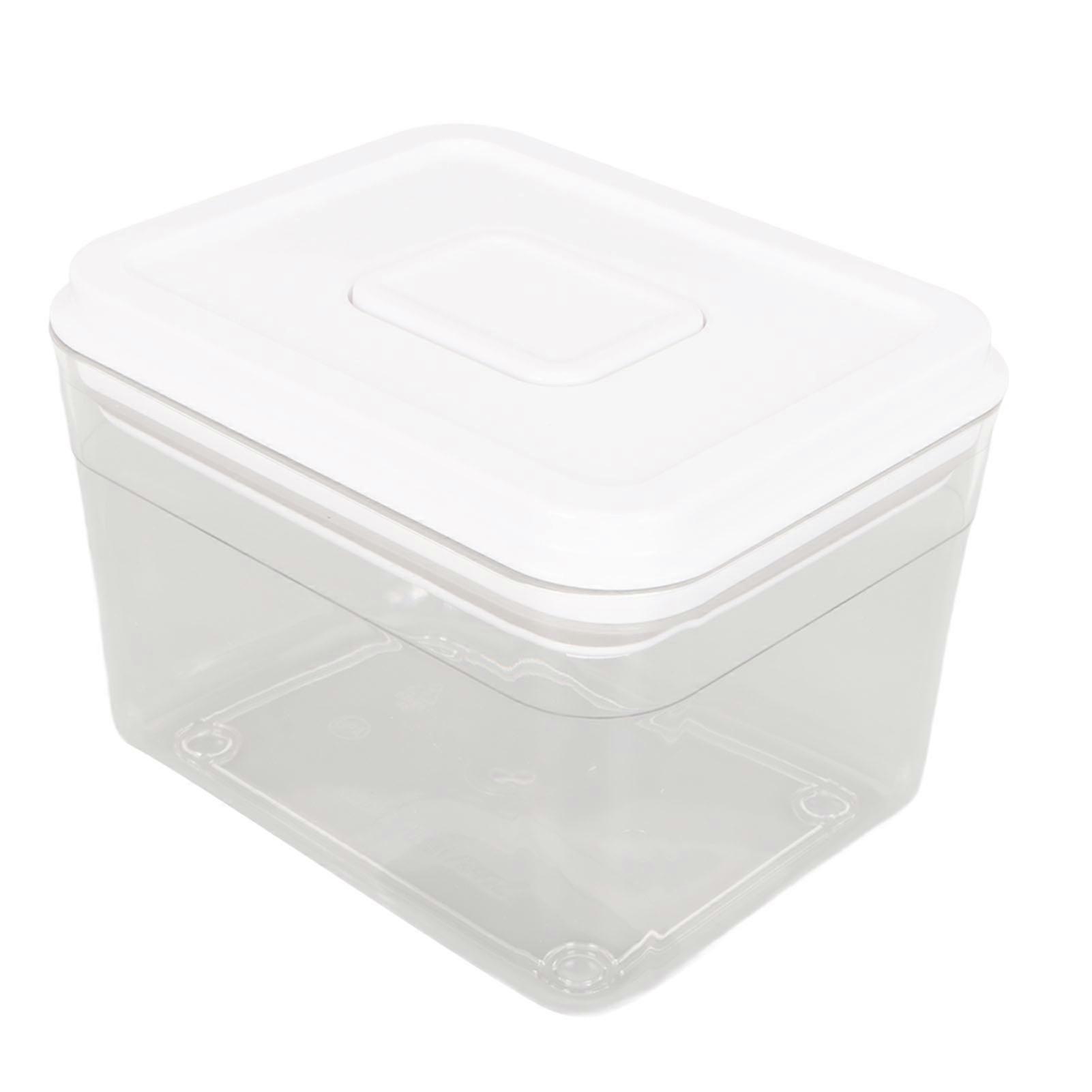 Food Storage Container Leakage Proof Airtight Food Organizer with Push Switch Lid for Grain Rice Flour Sauce 1000ML Transparent 