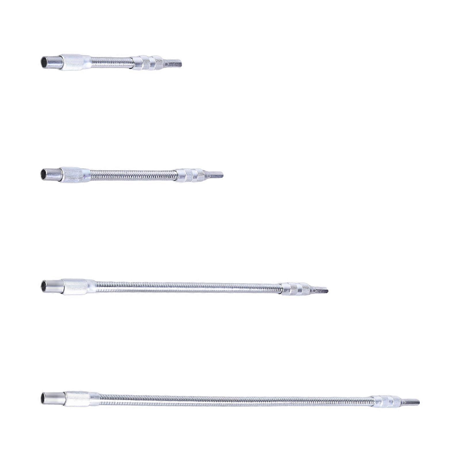 4x Flexible Shaft Extensions Suitable for Various Power Tool 1/4 Hex Shank Bendable Drill Extension Flexible Shaft