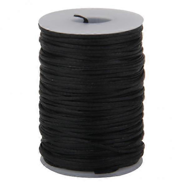 3x Flat Waxed Thread (Black) - 76 Yard 1.2mm Wax String Cord Sewing Craft Tool