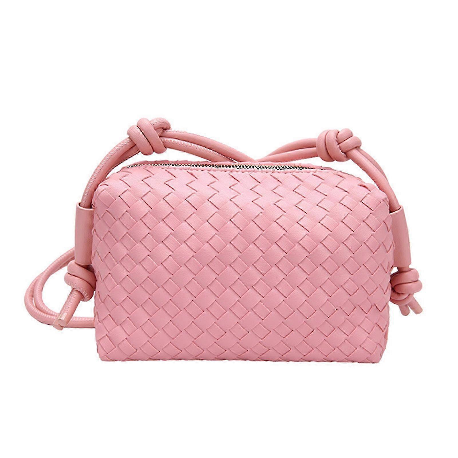 Green PU Clutch Shoulder Bag with Padded Design and Woven Pattern