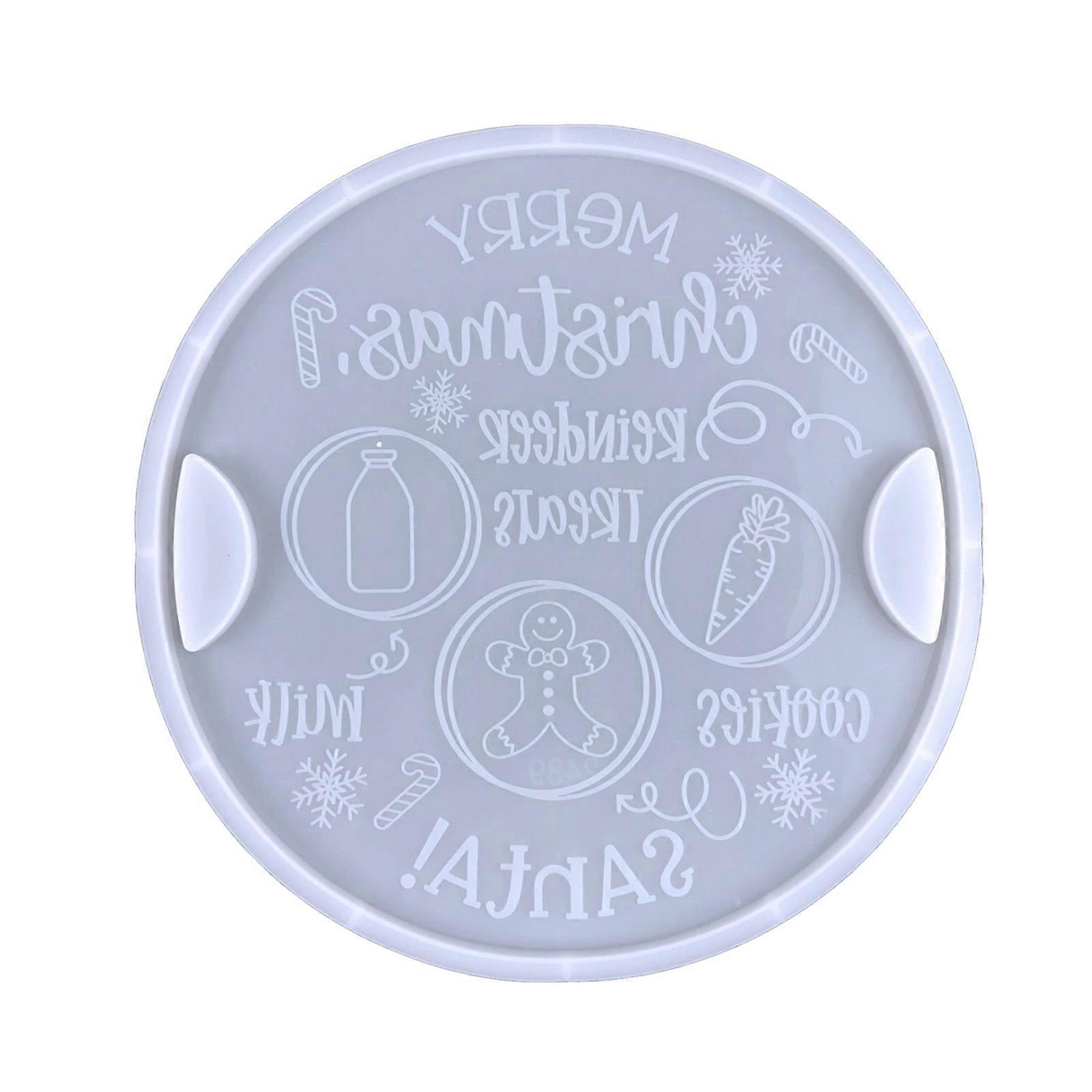 قوالب الراتنج جولة الشكل عيد الميلاد صينية العفن سيليكون العقيق كوستر قوالب قوالب كوستر لامعة لجعل DIY الحرفية واضحة