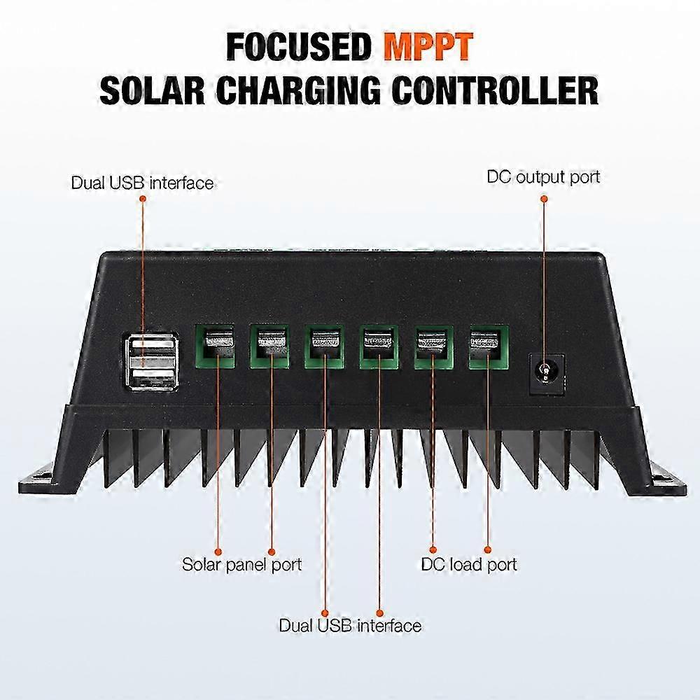 Régulateur Solaire MPPT 30A Bluetooth - Écran LCD USB - 12V à 60V - Pour Kit Panneau Solaire - 3