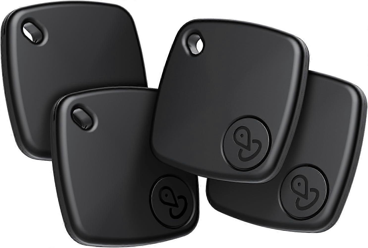 (Black) 4-Pack, Bluetooth Tracker Work with Apple Find My (iOS Only), Key Finder and Item Locator Smart Tag with Key Ring/Lanyard, Tracker Tag for Key