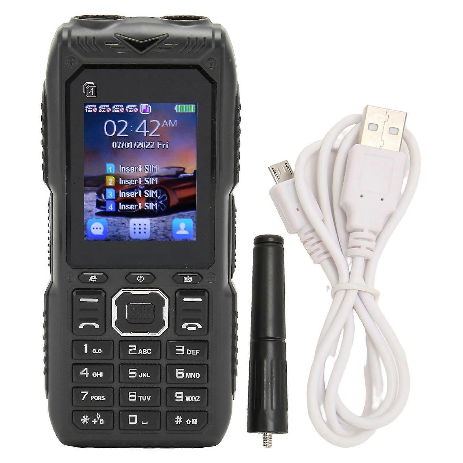 2G Seniors Cell Phone Big Button 2.4 Inch Screen 10000mAh Battery Phone Four Cards Four Standbys Cellphone for Elderly Kids Supports Bluetooth Camera