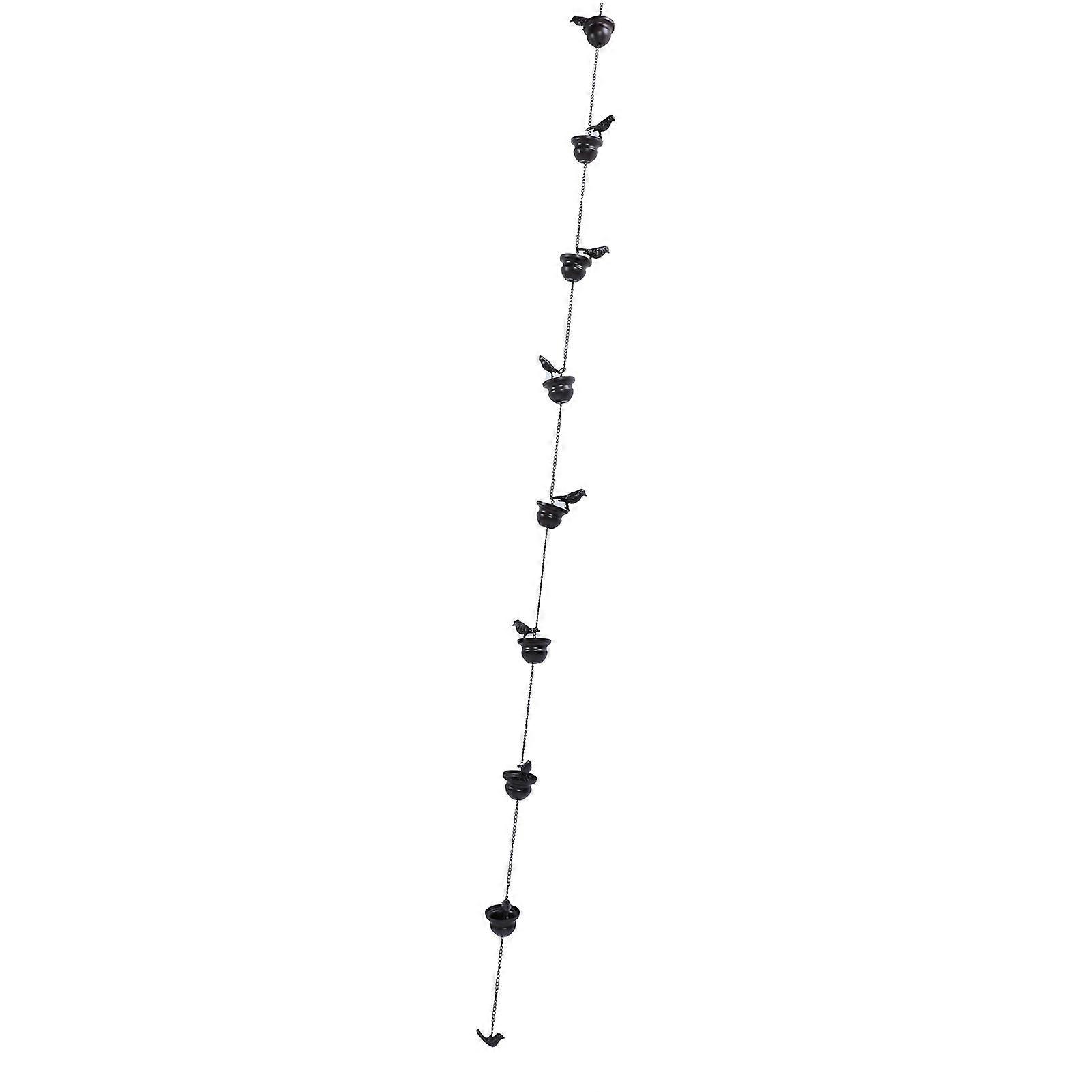 Birds Rain Chain Iron Effective Drainage Crisp Sound Birds On Cups Rain Chain for Downspout Gutters Decoration 