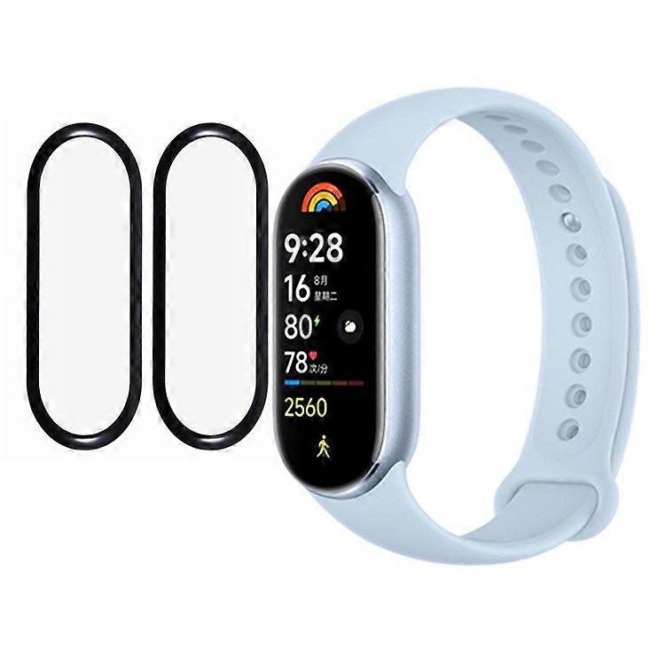 2Pcs / Pack Compatible For Xiaomi Smart Band 9 Watch Screen Protector Anti-Scratch PMMA Film (Black Edge)