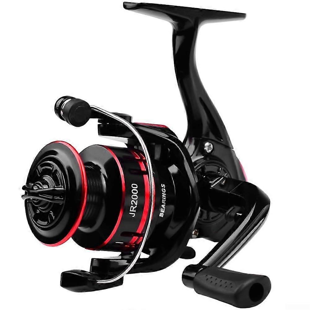 Spinning reel with metal construction, with 1BB ball bearing and max. pulling force of 5 kg red