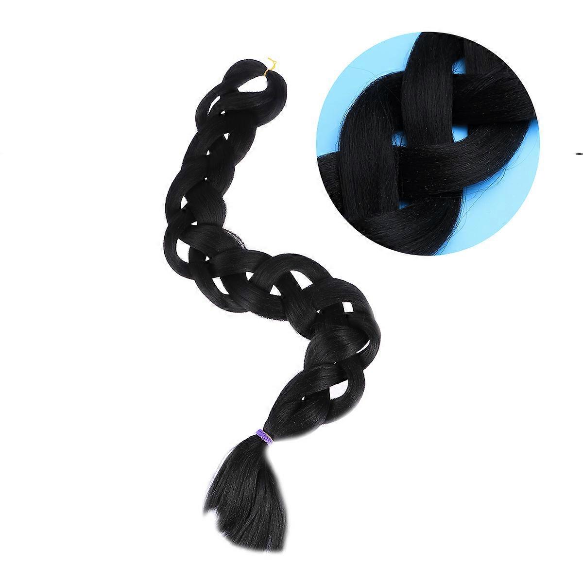 Synthetic Ponytail Extension Black Braid Ponytail High Temperature Fiber Special Occasions Hairpiece 1Set