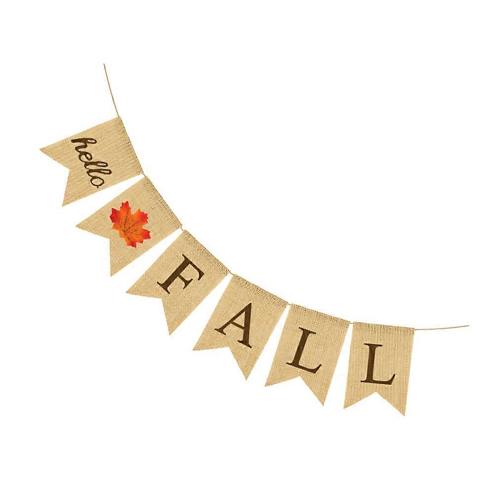 Thanksgiving Day Banner Lønn Blader Kaffe Jute Banner Svalehale Form Lin 1 stk For Familie Og Arrangører