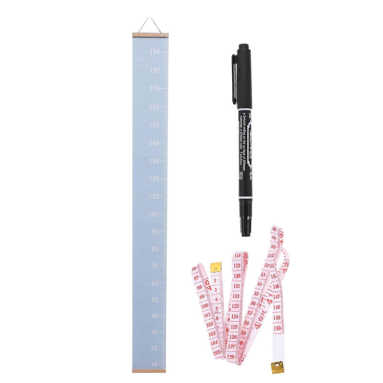 Canvas Height Measuring Ruler Children Height Chart Ruler Child Growth Tracking Blue 200x20x0.01cm 1Set