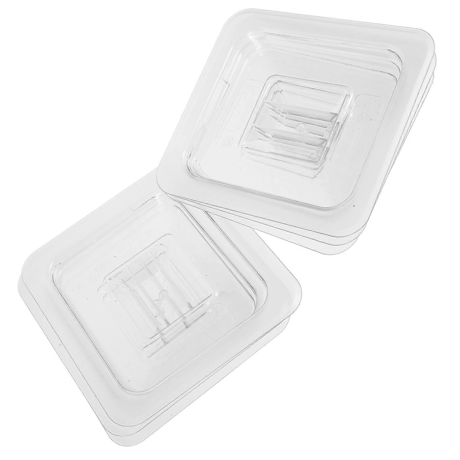 Clear Food Pan Lids with Handle 6pcs Set Transparent, Break Resistant Covers for Home and Catering Use