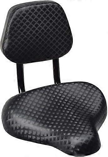 Ergonomic bicycle saddle with backrest, breathable and sprung, comfortable faux leather, black