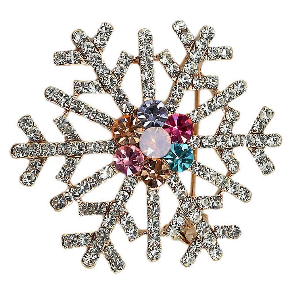 Collar Pin Silver Brooch Snowflake Shape Christmas Elegant 3 x 3 x 1cm Decorative 1Set