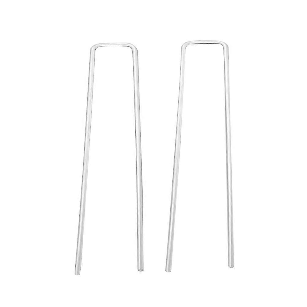 Ground Nails U-Shape Zinc Plating Steel Wire for Outdoor Use 2.8x25x150MM Anchoring 50Pack