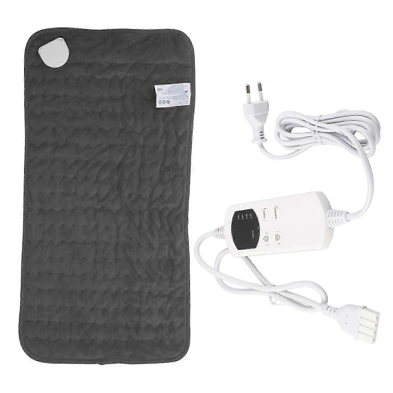 30x60cm Heated Blanket Throw Timed Shut Off 6 Temperature Control Levels EU Plug AC220?240V for Shoulder Knee Grey