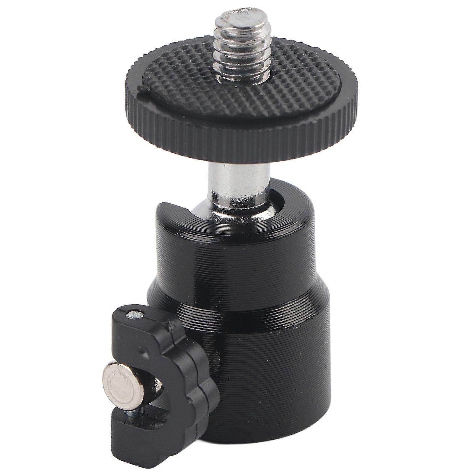 360° Rotating Mini Ball Head, 1/4" Screw Mount for DSLR Camera (Black)
