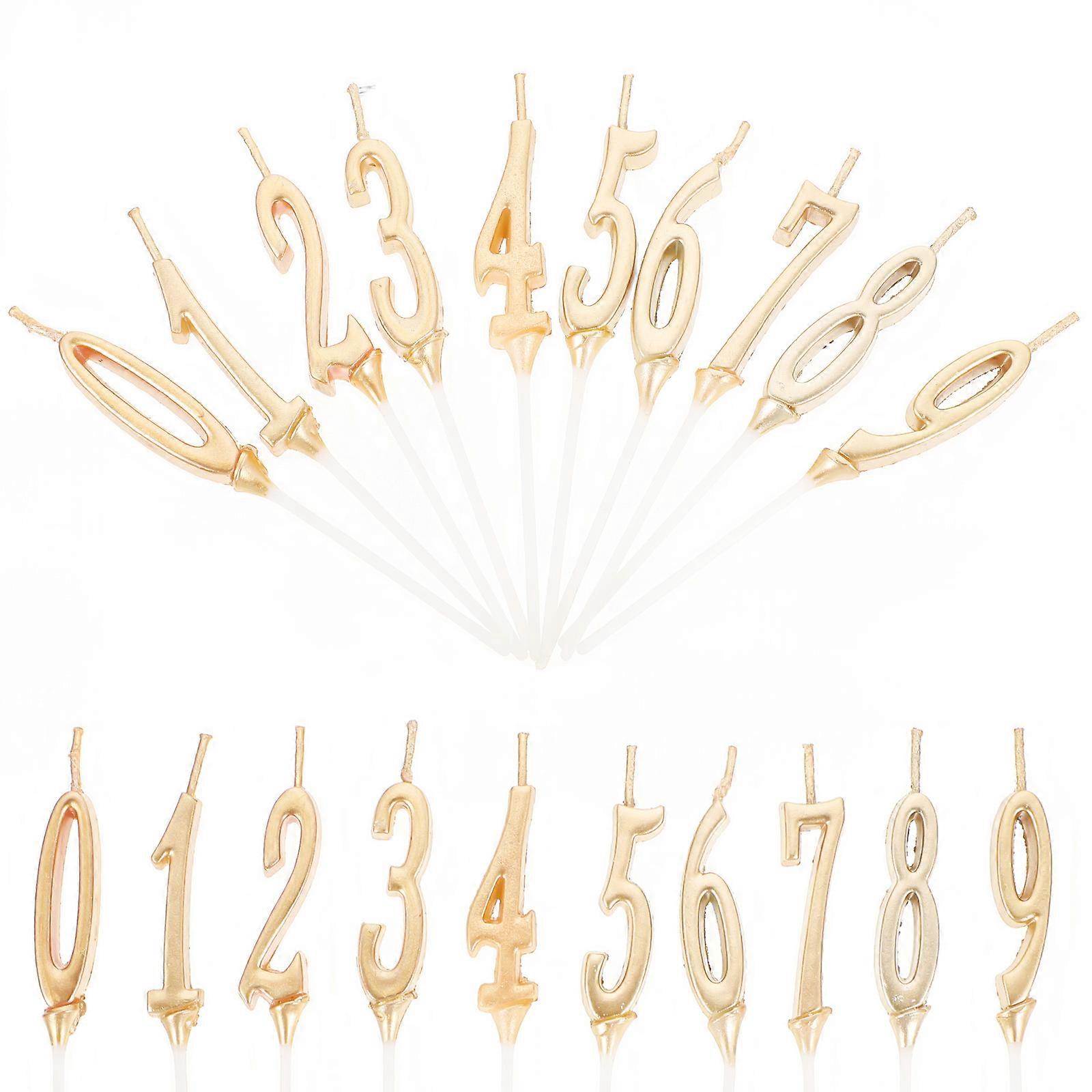 Candles Birthday Cake Mini Shape Elegant Design Khaki 10.5X1CM Long 20Pcs