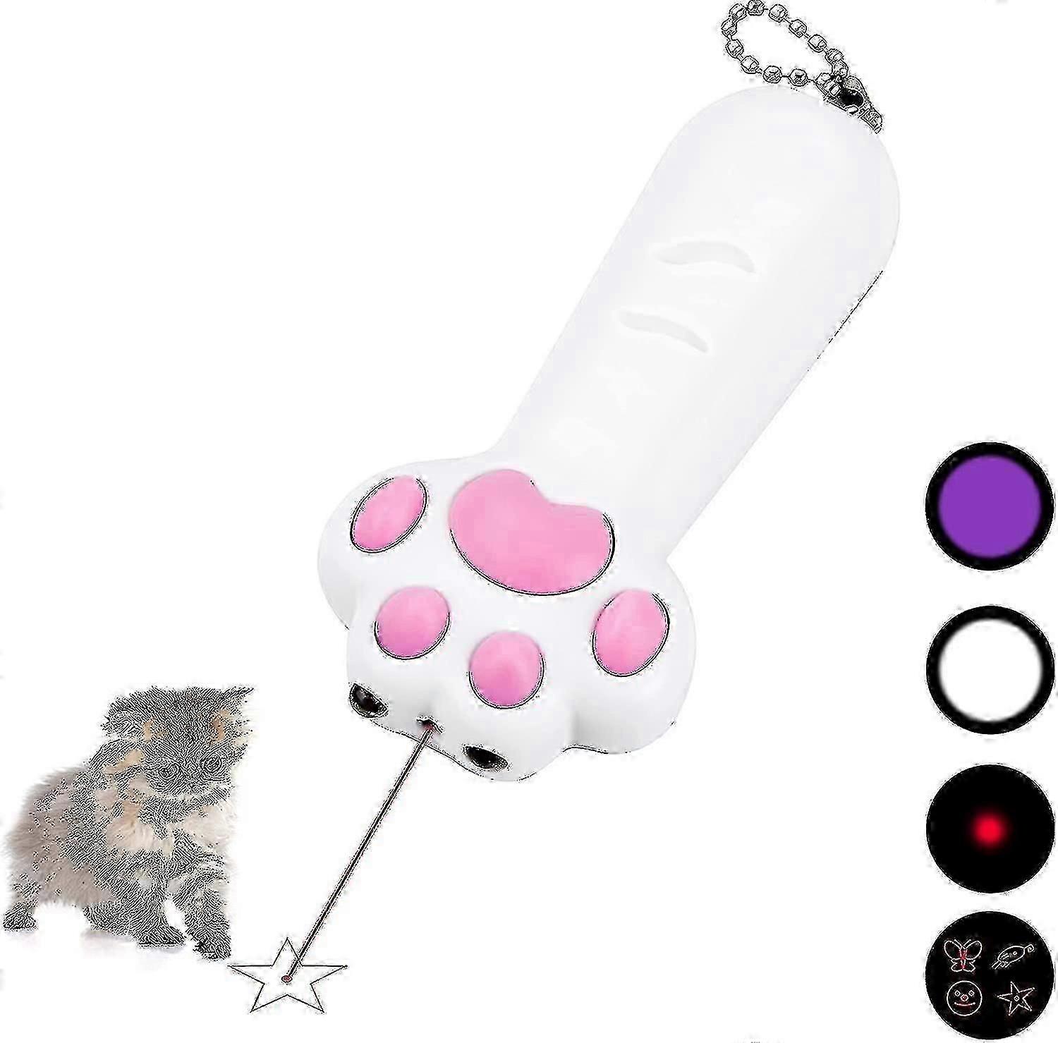 Pet Kedi Lazer Oyuncaklar 7'si 1 Arada Led İşaretçi Pençe Şeklinde, 3 Aydınlatma Modu, Kedi Köpek Chaser için Pet Eğitim Aracı