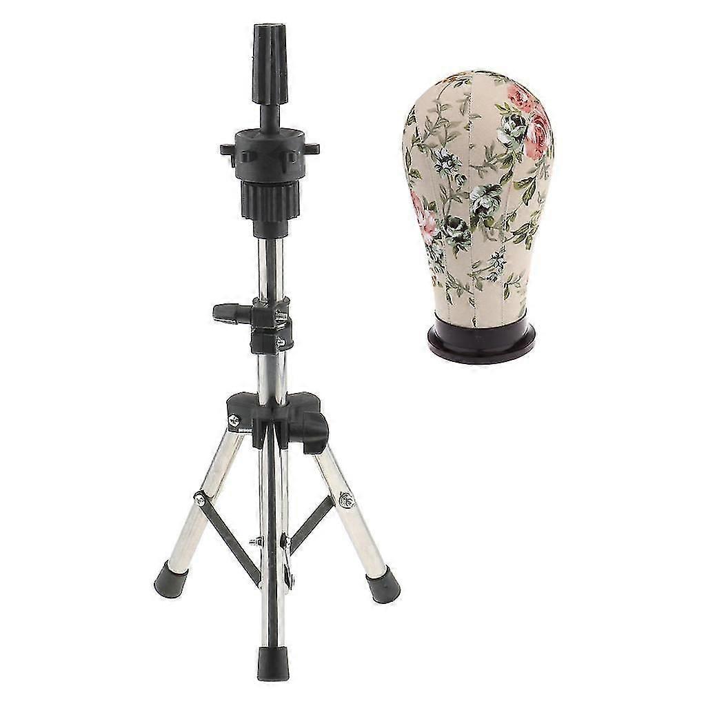 21' Adjustable Wig Making Canvas Block Mannequin Head Model + Tripod Holder