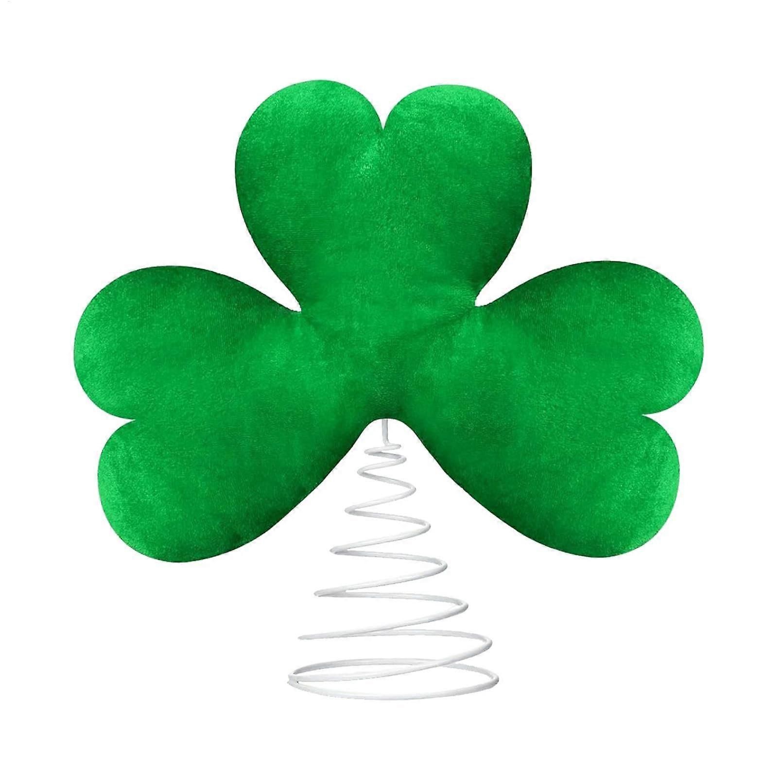 St. Patrick's Day Tree Topper – Plush Green Spiral Decoration, Irish Luck Tree, 12-Inch St. Patrick's Plush Decor