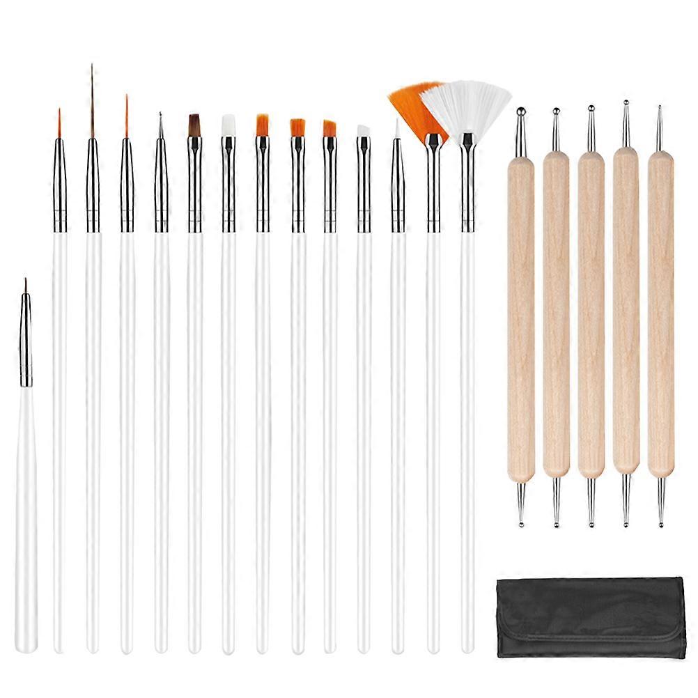 Professional Manicure Set Nail Art Pen Kit For Home Use Assorted Color Gradient Painting 20Pcs