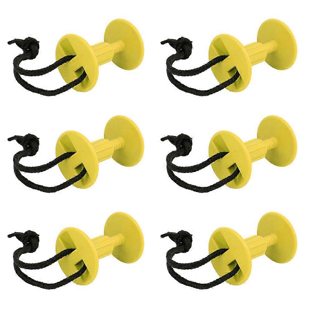 6Pcs High Quality Plastic Surfboard Hand Rope Plug Surf Board Accessories 5.5*4cm(Yellow)