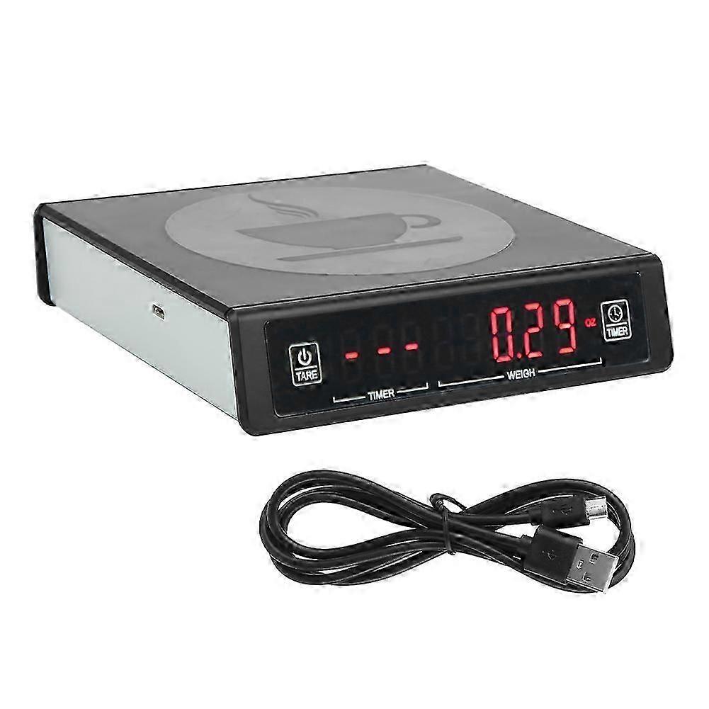 Black Coffee Baking Kitchen Electronic Scale Battery Rechargeable with Timing Function 3kg/0.1g