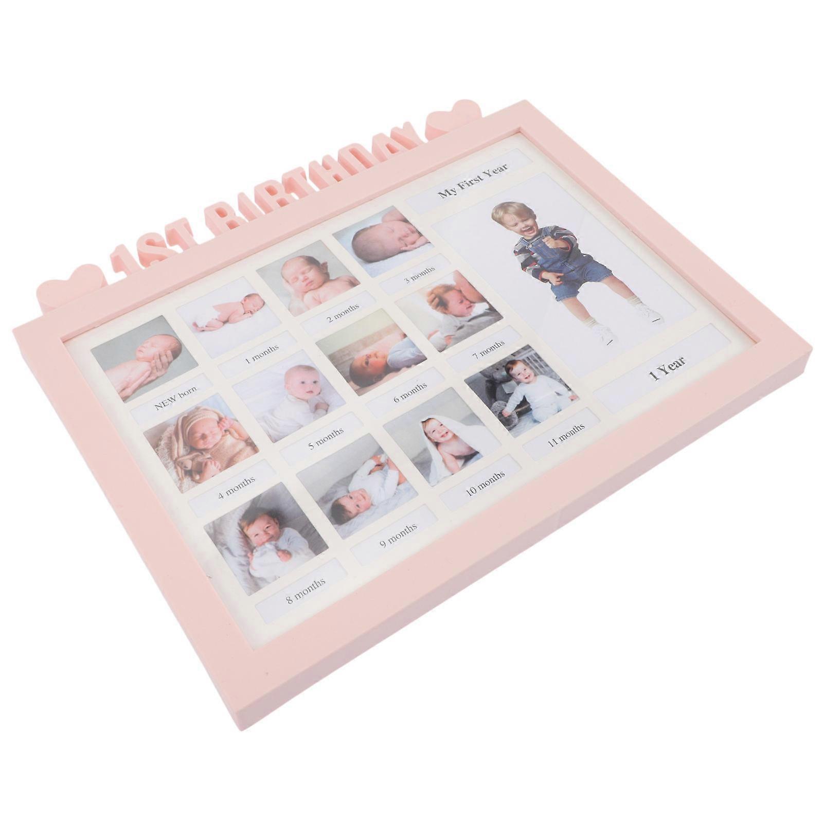 Picture Frame Baby Keepsake Displaying Photos Pink 32.5x26cm 1Pcs