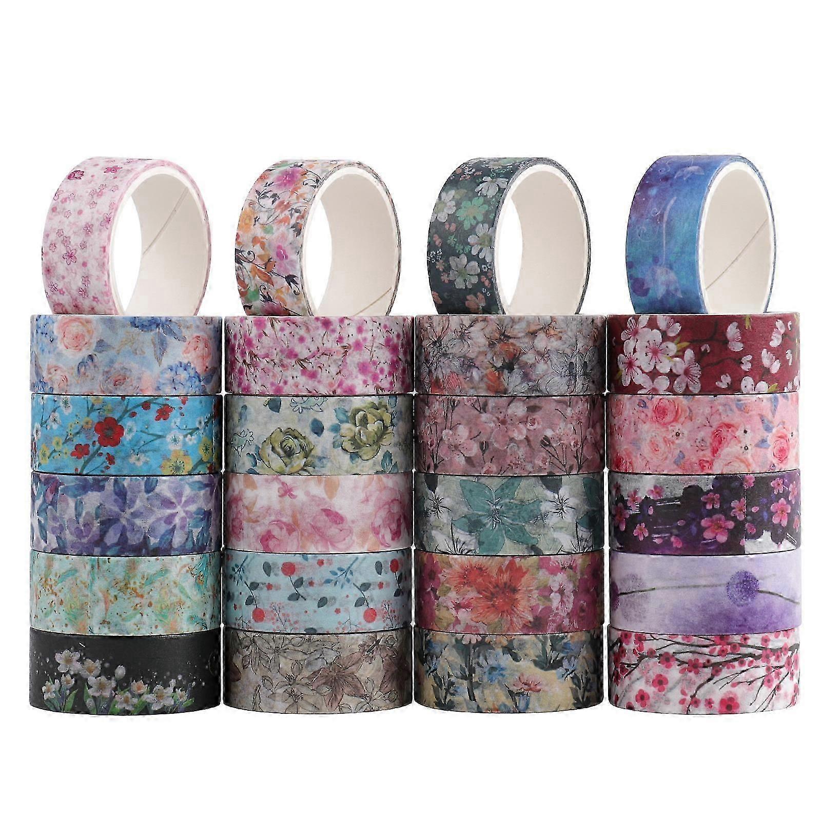 24 kotúčov washi pásky Dekoratívna washi páska Denník Washi pásky Lepka so zápisníkom pre denník