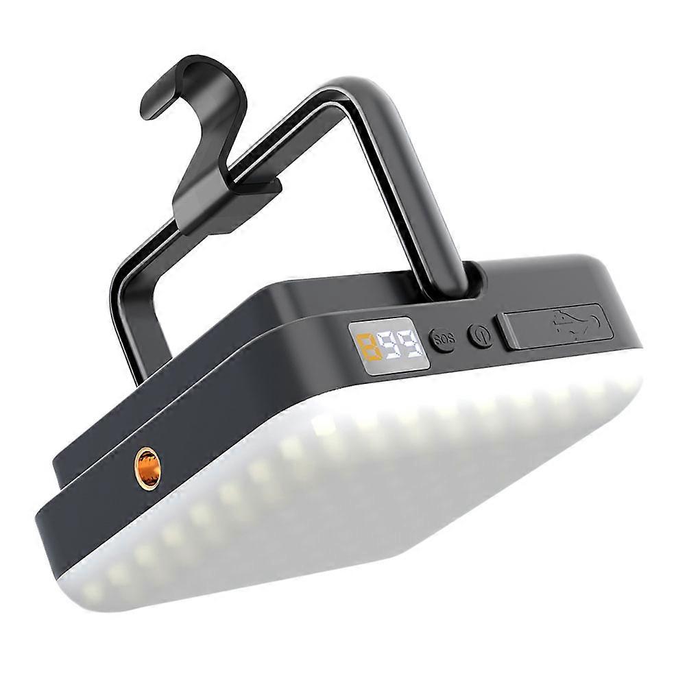 Portable Camping Lamp Led Lighting Multi-Functional Outdoor Lighting Tool 10X10X3.5CM Black Square 1Set
