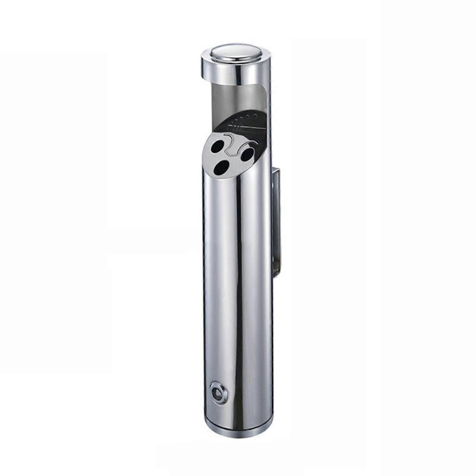 Vertical Outdoor Ashtray Bin, Stainless Steel Wall-Mounted Cigarette Disposal Container for Hotels and Public Spaces