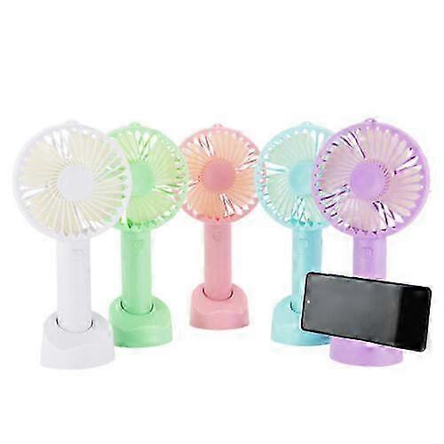 USB Rechargeable 3 Modes Mini Hand-held Small Folding Desk Fan