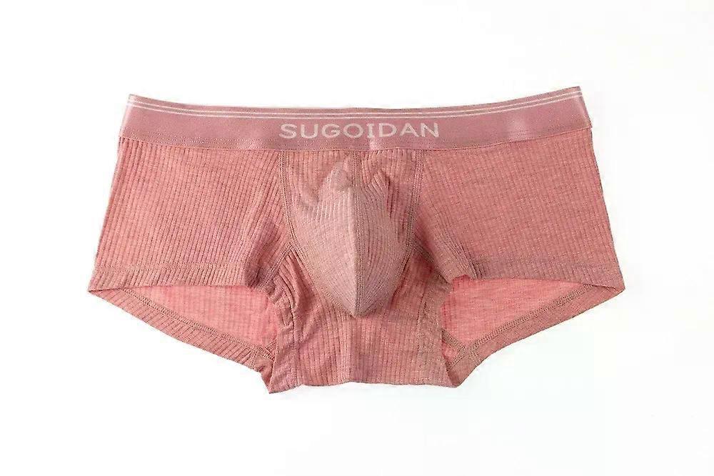 Men's Boxy Underwear Ribbed Modal Trunk Breath Elastic Thin Comfy Boxer Shorts Youth Sexy Low-rise U Convex Pouch Sports Panties