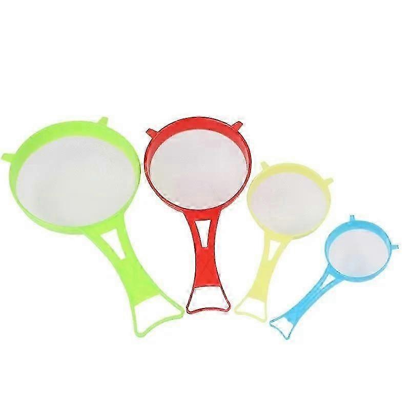 4Pcs/Set Multi Color Flour Sieve Plastic Kitchen Strainer Sieve Multi Purpose Colander Set Four Sizes DIY Kitchen Tools