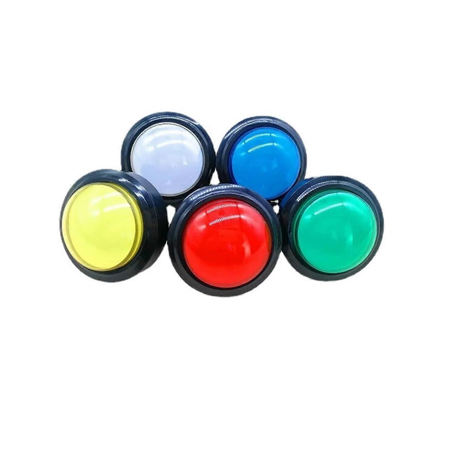 60mm Round Game Console Button with Light, SelfReset Button for Video Game Basketball Water Machine Accessories (Green Set)