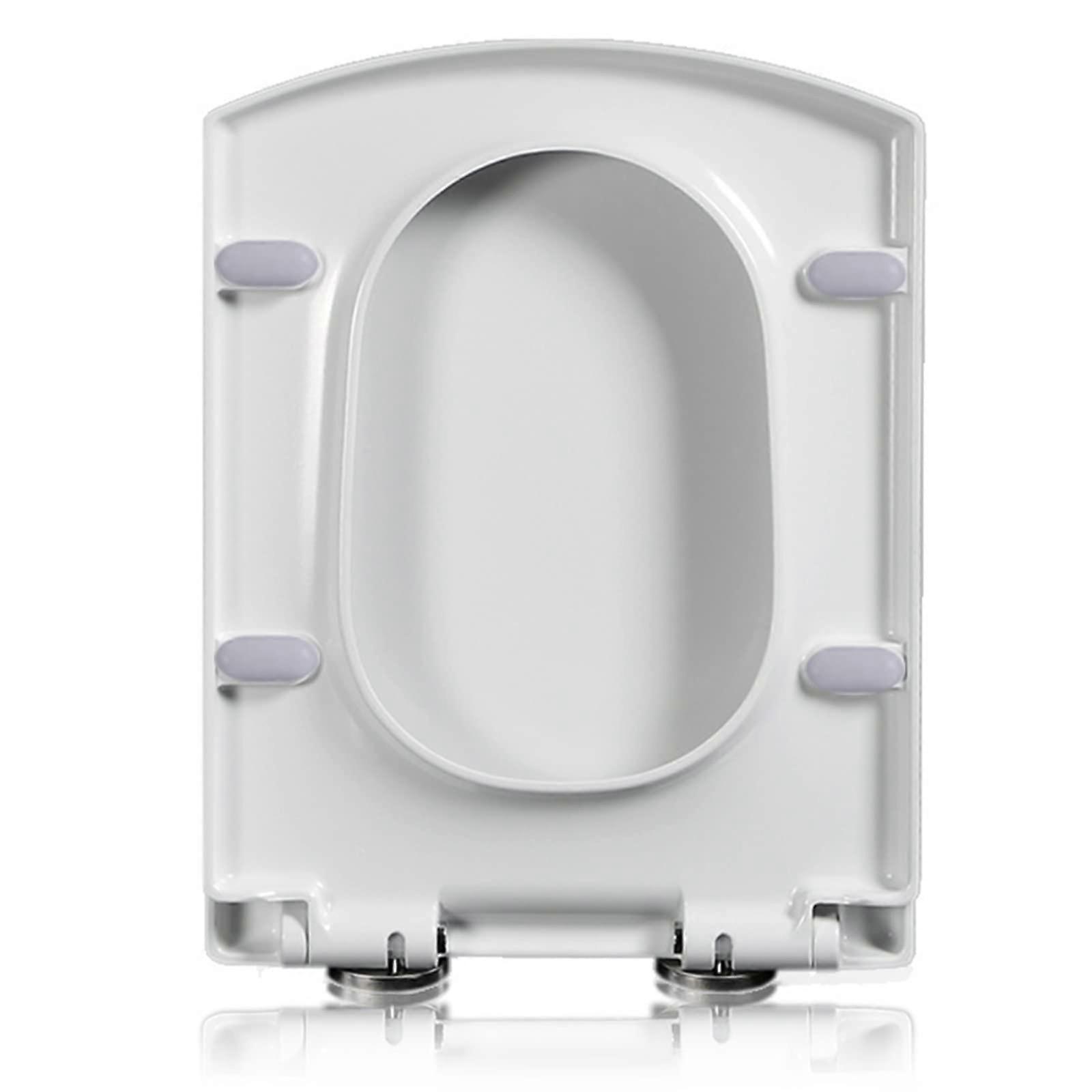 Square toilet seat with slowclose, easytoopen hinges, white, 34.5x43cm