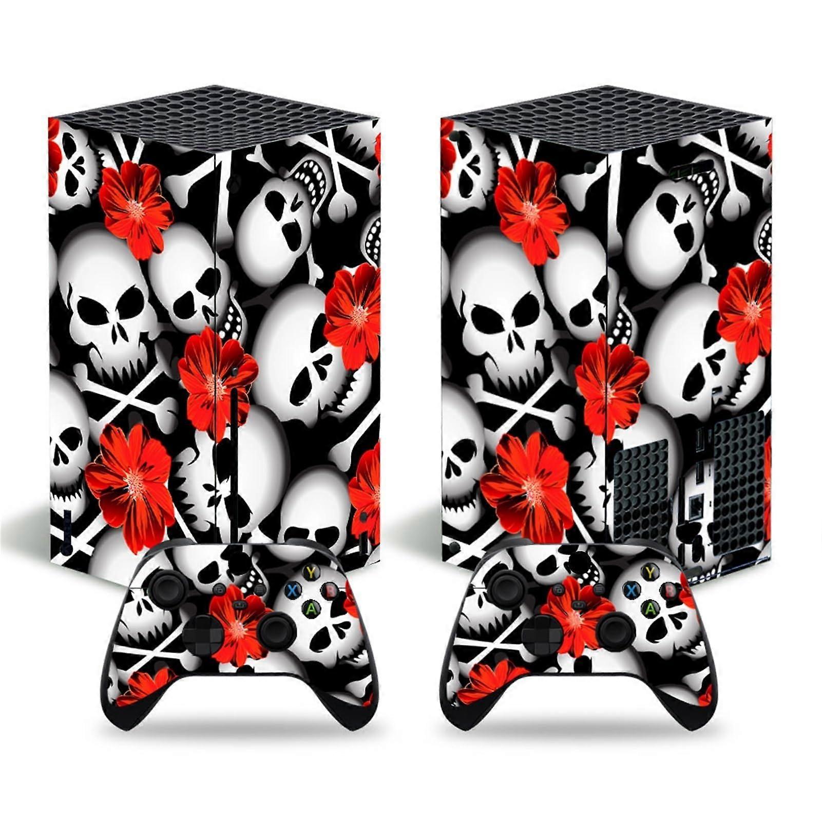 Vinyl Sticker Skin for Xbox Series X Console with Two Free Wireless Controller Skins, Bubble-Free Design, Customizable Decals
