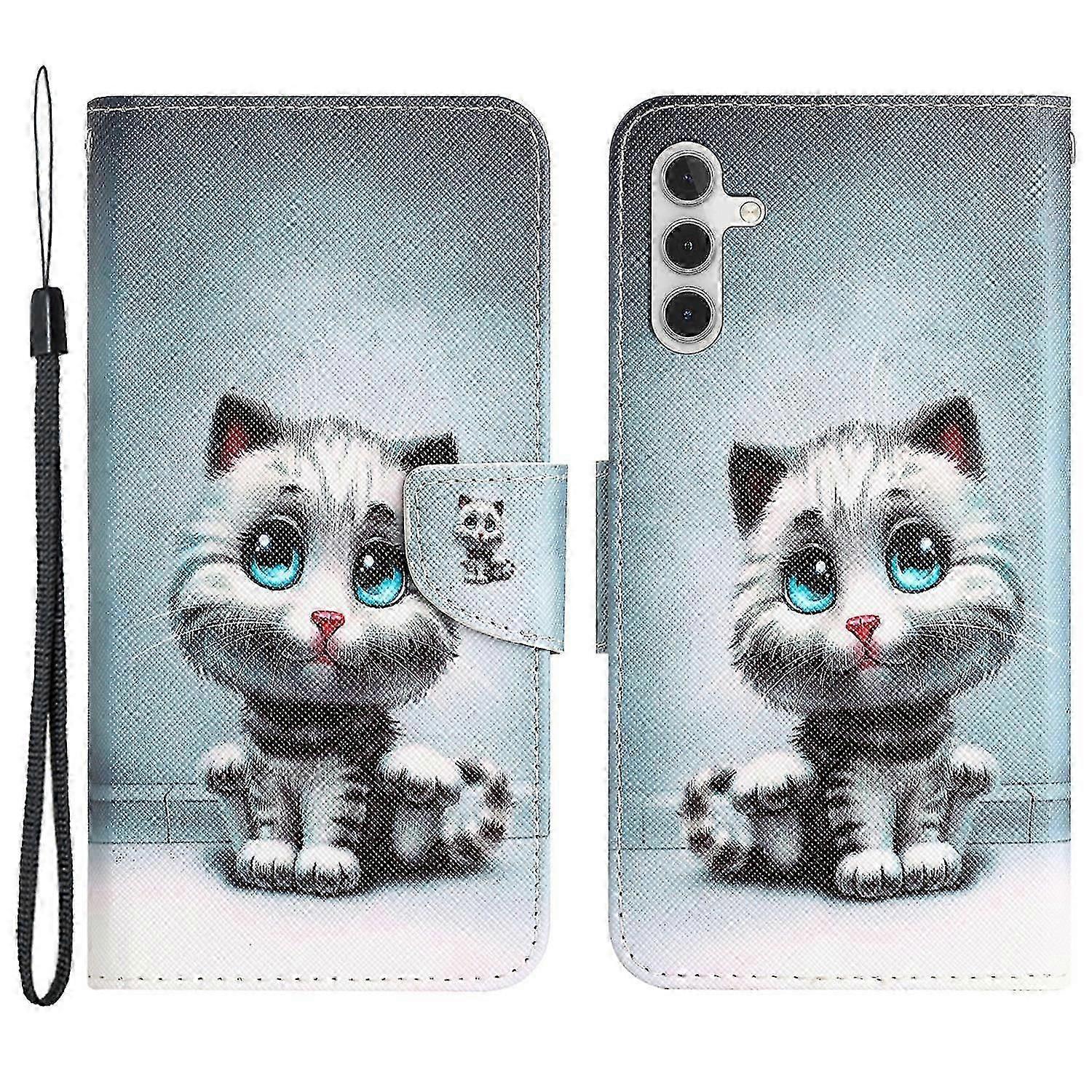 compatible Samsung Galaxy A55 5G Magnetic Phone Case Pattern Printing Stand Leather Cover