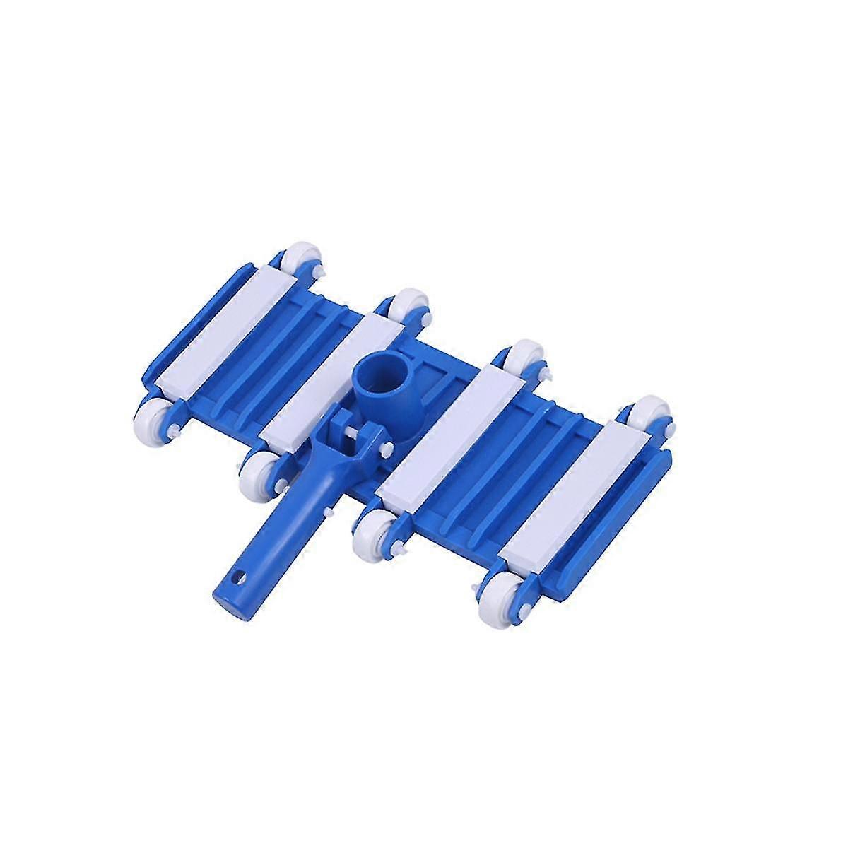 14 Inch Weighted Pool Vacuum Head With Wheels Side Brush Flexible Pool Vacuum Head For Pond Spa Hot(Blue)
