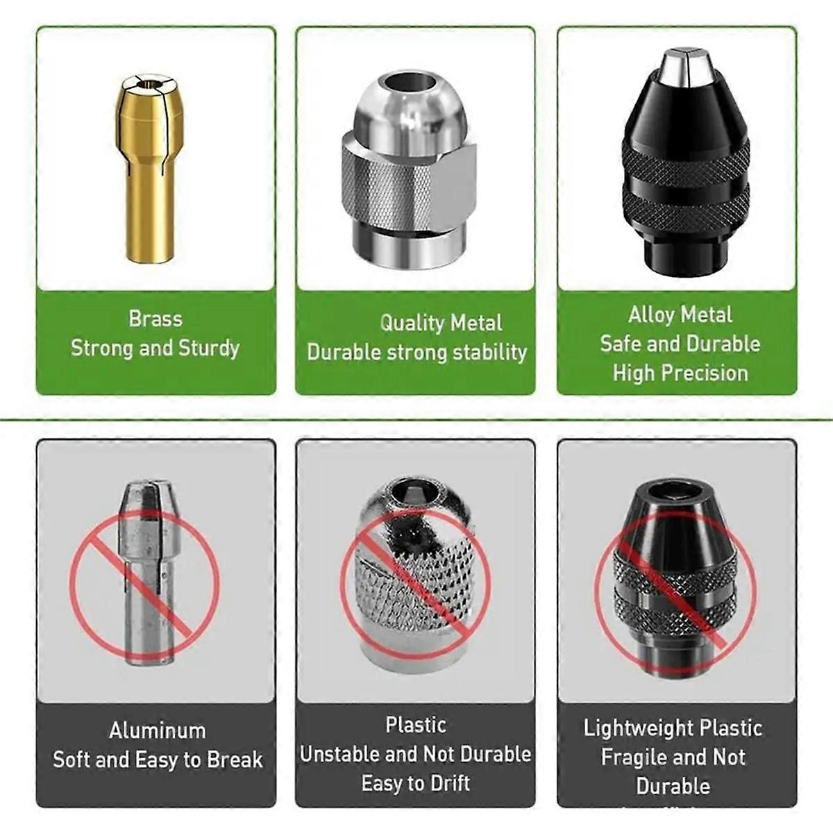 Collet Set Keyless Chuck for Drill 1/32-1/8 Inch Keyless Shank