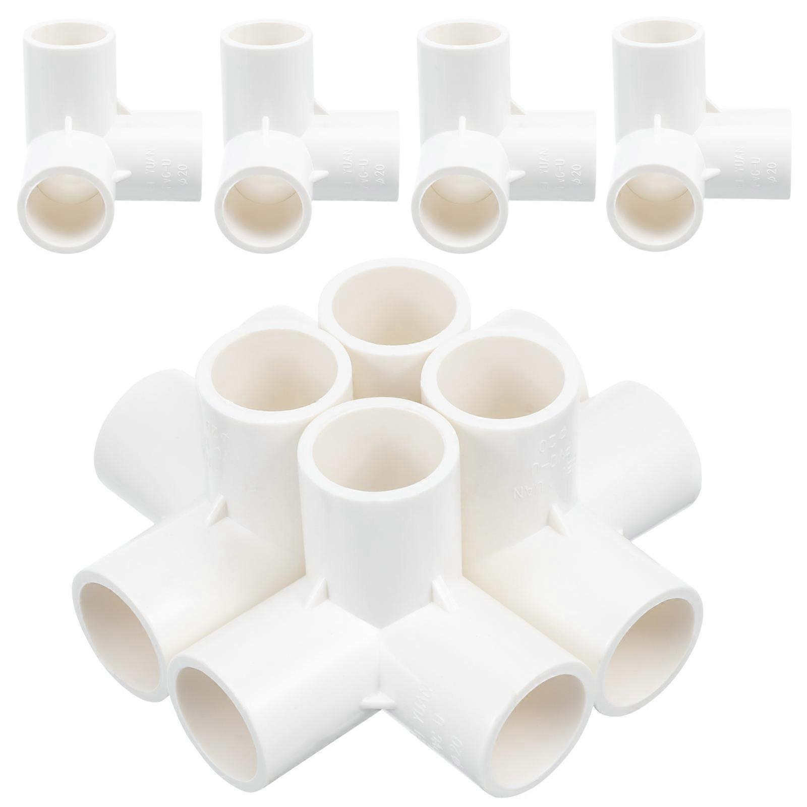 Pipe Joints Three-Way Joint Corner Connection 1.9×1.9×0.8in 8Pcs