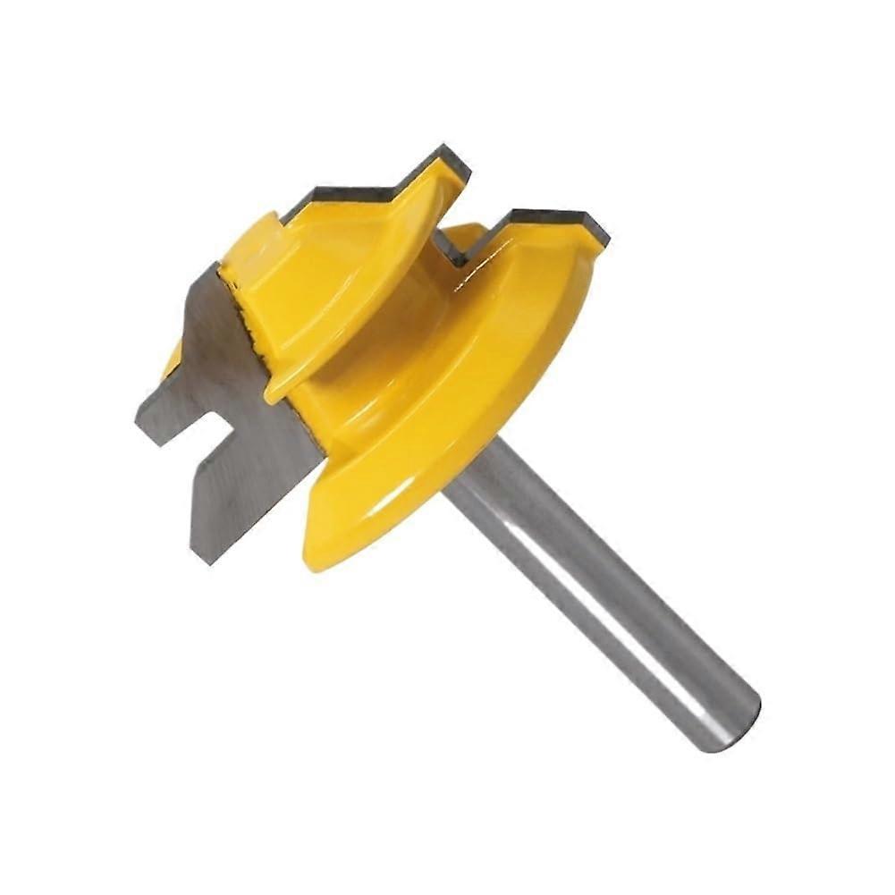 45degree Lock Miter Router Bit 6 to 1/2 Shank Woodworking Tenon Cutter Tool Drilling Milling for Wood Carbide Alloy (1/4 inch shank)