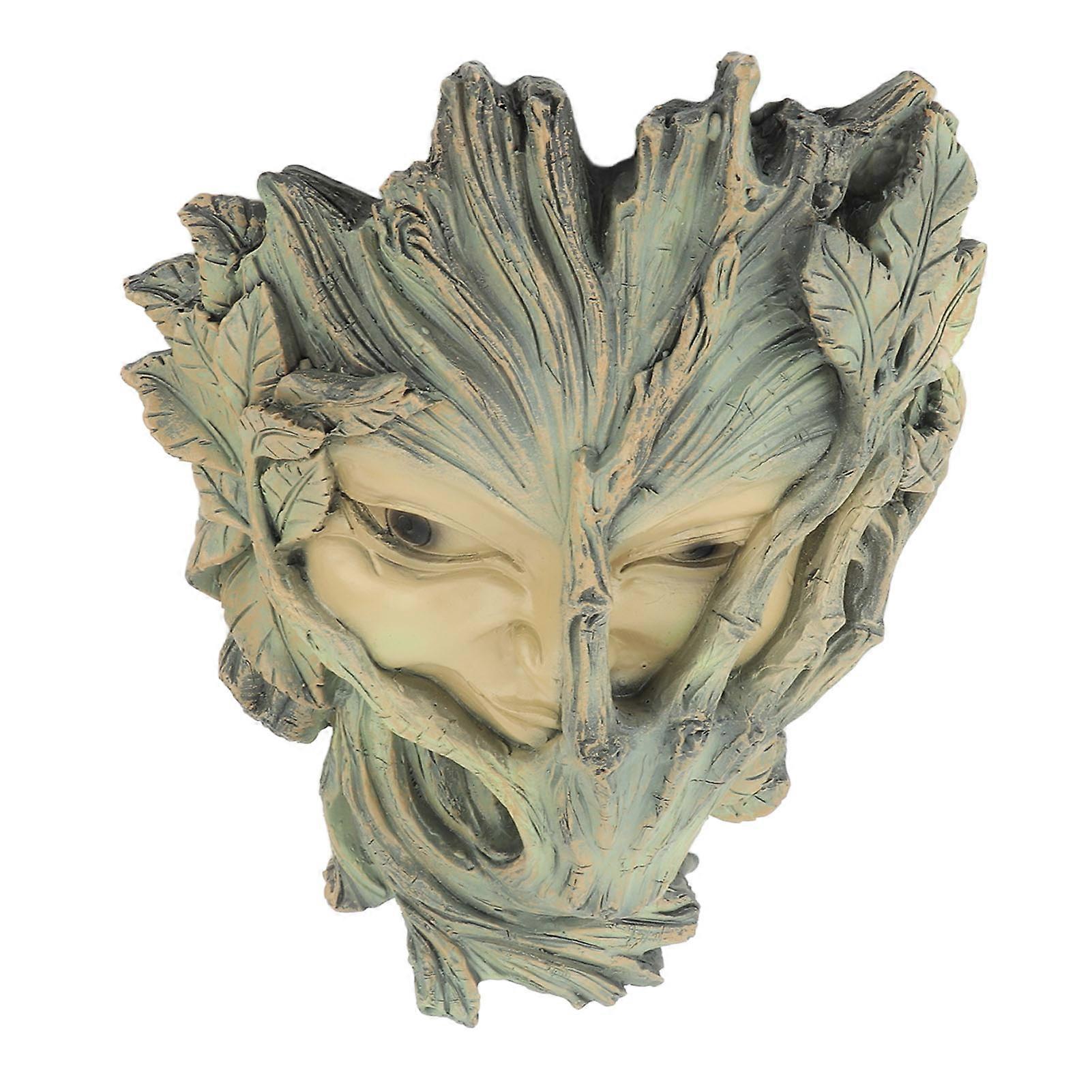 Tree Man Statue Resin Lifelike Decorative Ornament Tree Face Sculpture for Garden Balcony Home 