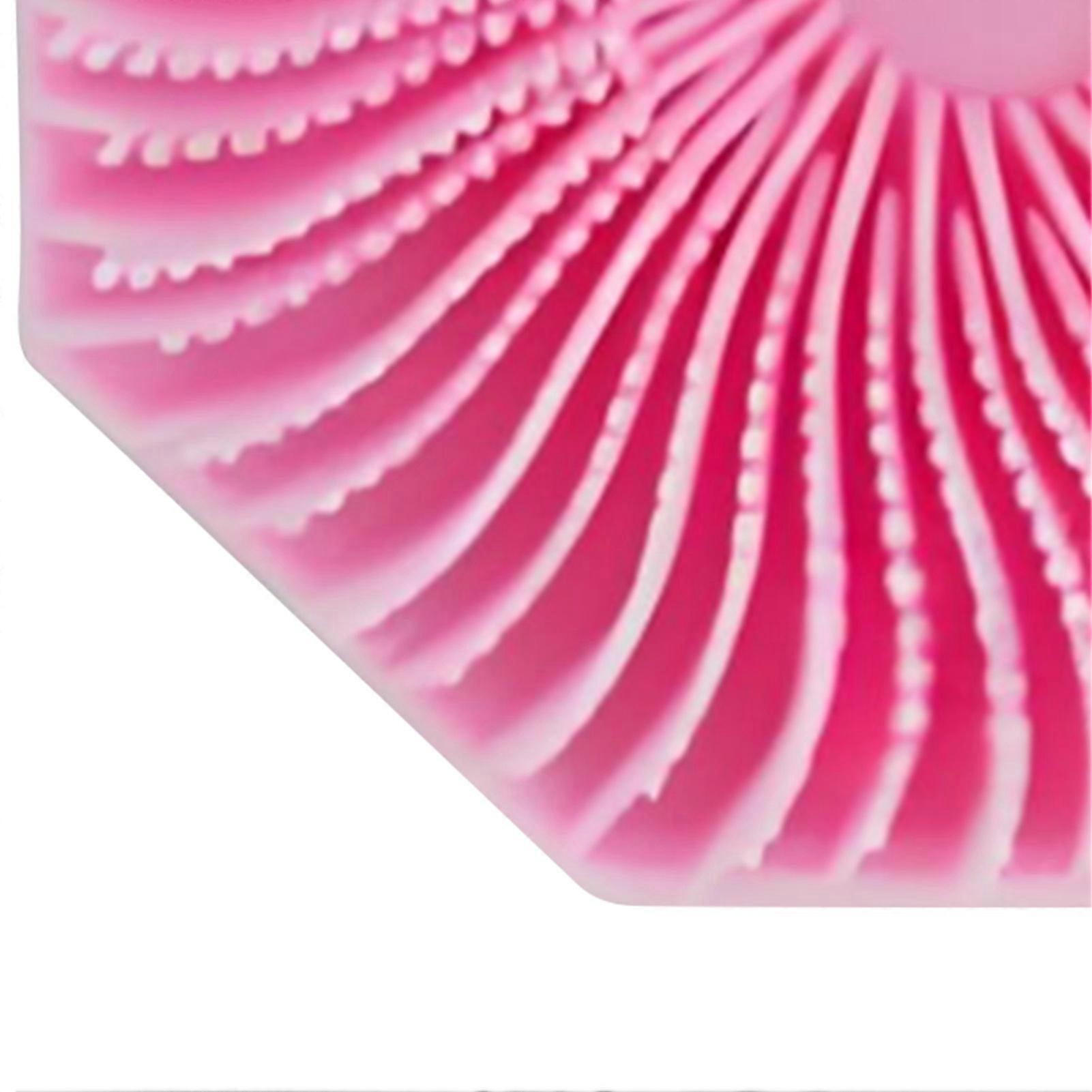 Silicone Body Scrubber Massage Exfoliating Non Slip Handle Portable Body Brush for Home Travel Pink